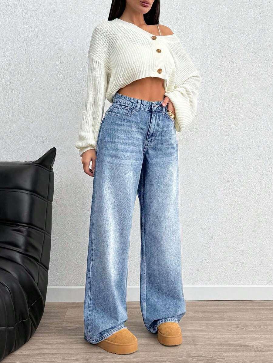 SPODNIE JEANS WYSOKI STAN
