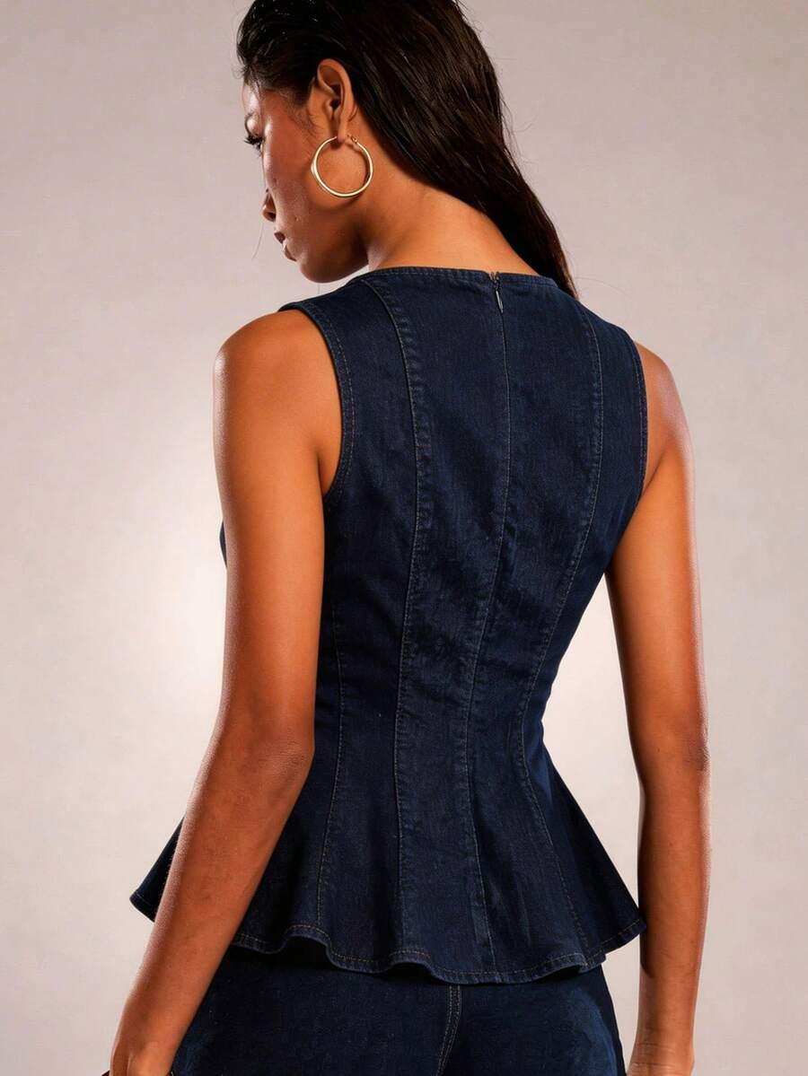 granatowy top jeans