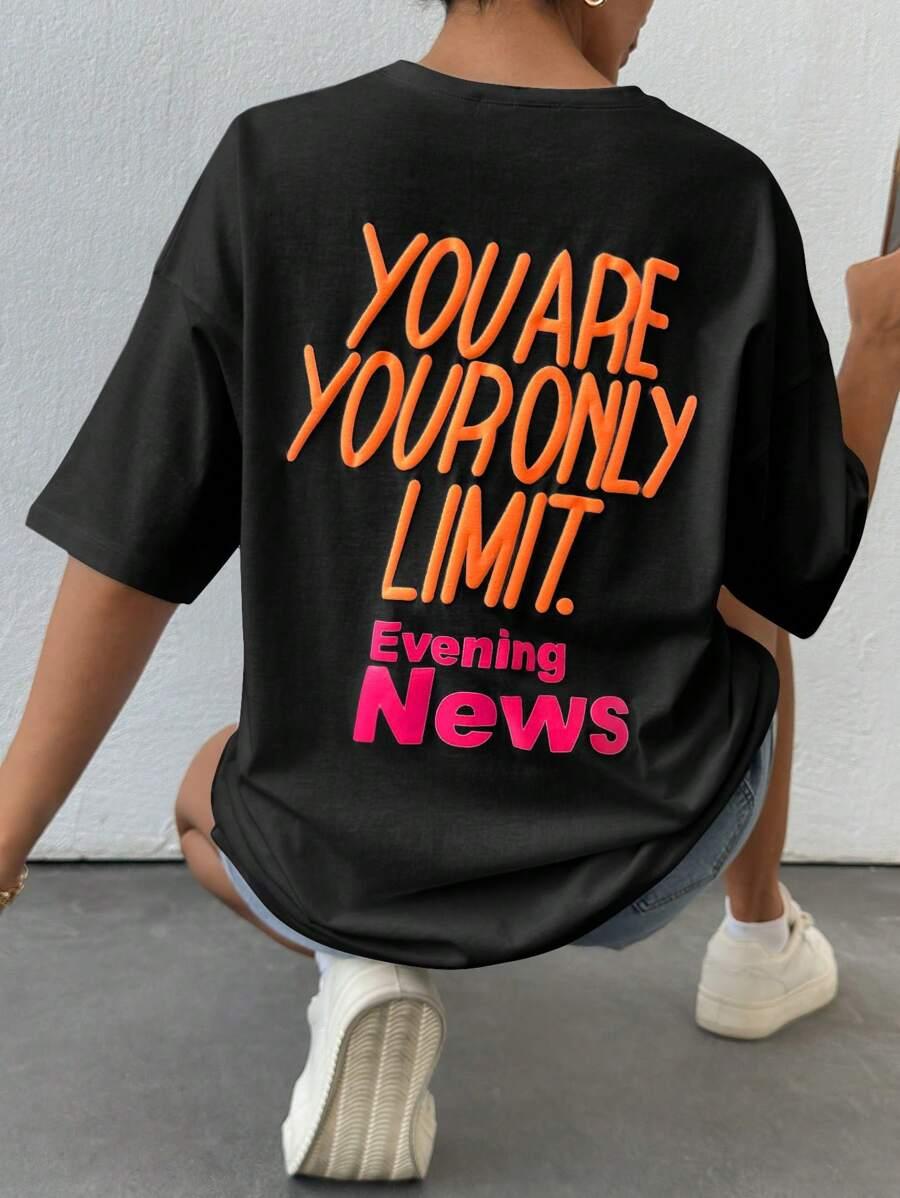 czarny t-shirt oversize