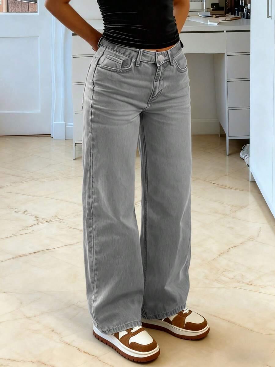szare spodnie jeans