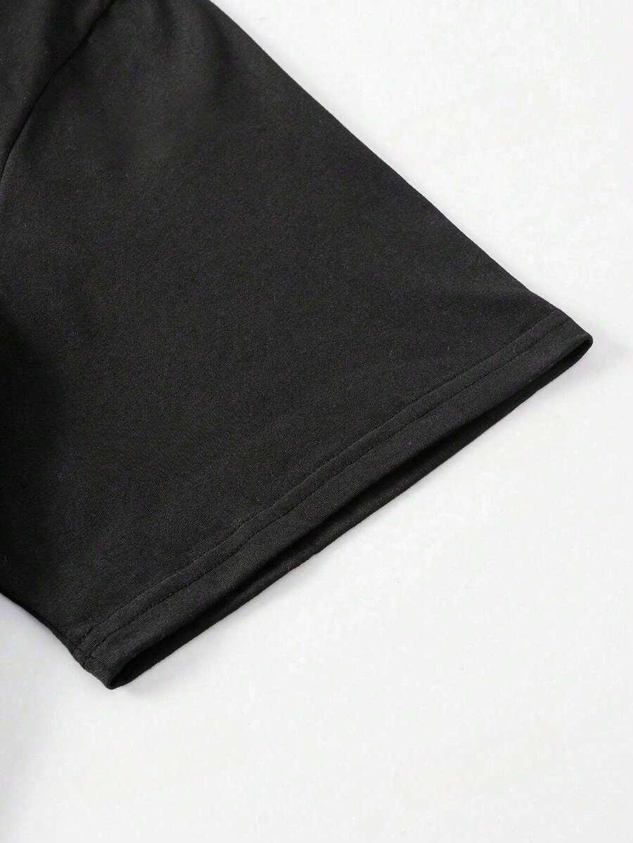 czarny t-shirt nadruk 