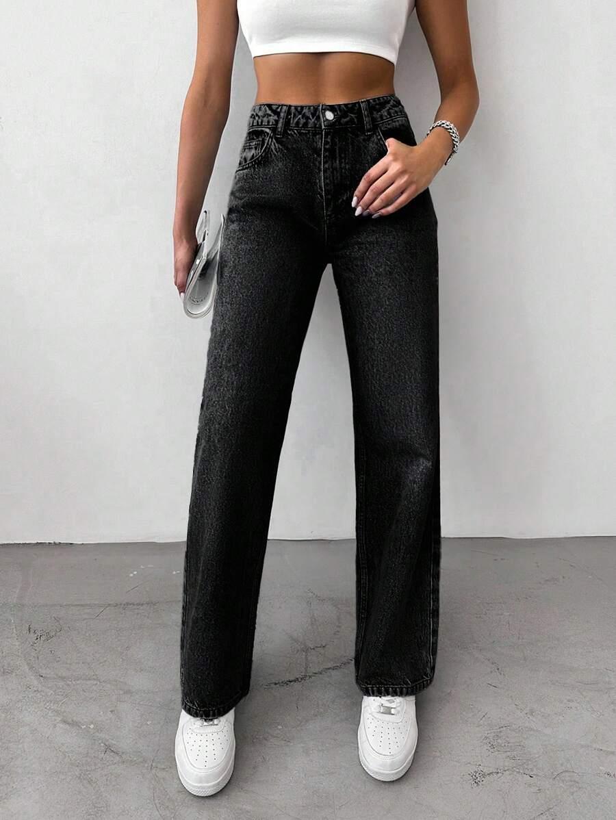 CZARNE SPODNIE JEANS