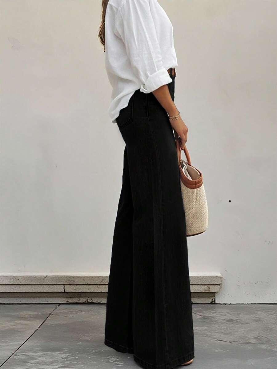 CZARNE SPODNIE JEANS