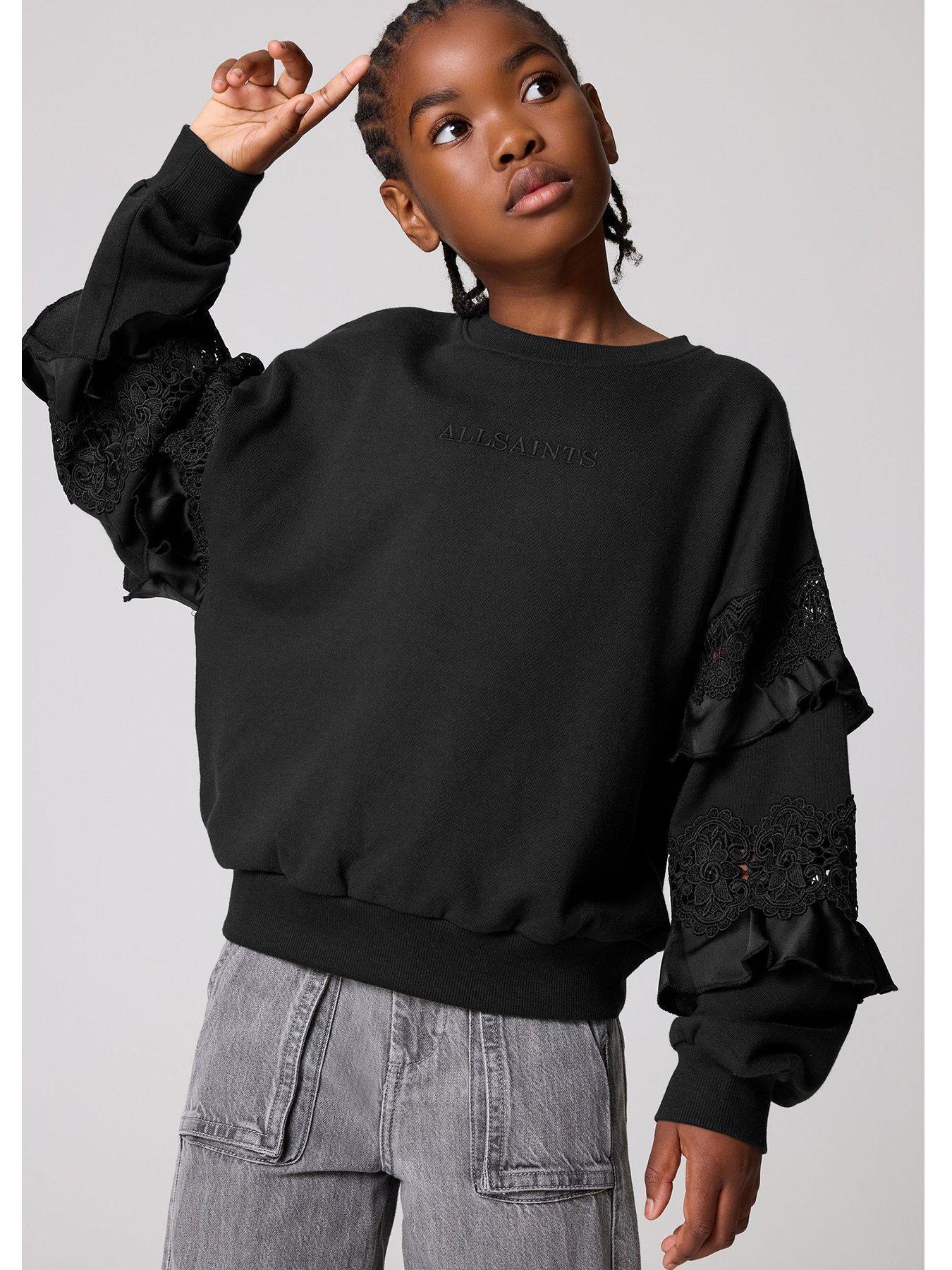 ALLSAINTS DZIEWCZĘCA BLUZA Z OZDOBNYMI RĘKAWAMI 10-11Y