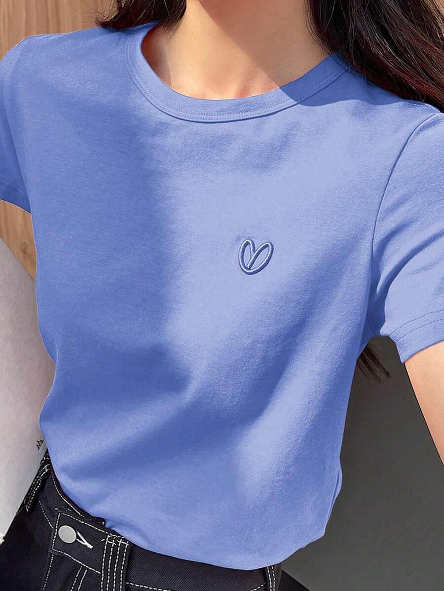 niebieski t-shirt casual
