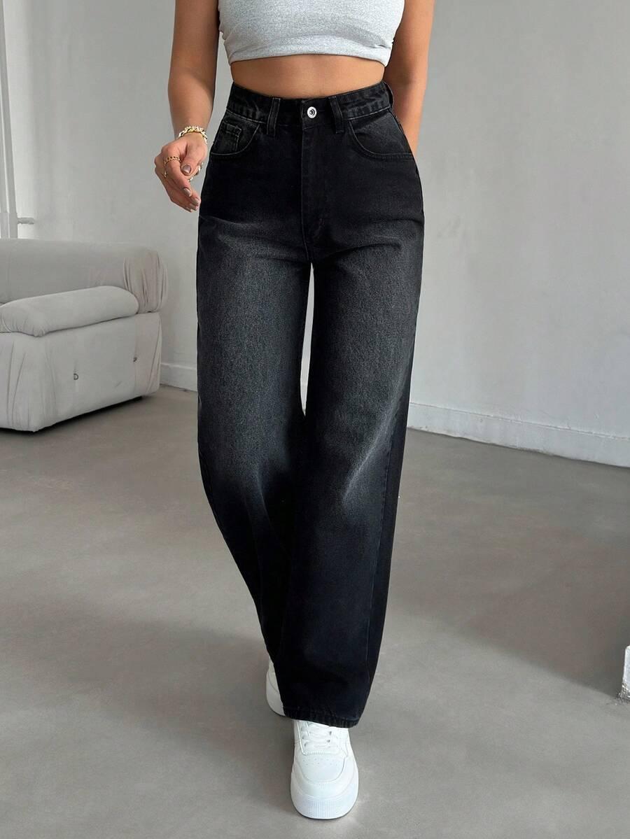 CZARNE SPODNIE JEANS