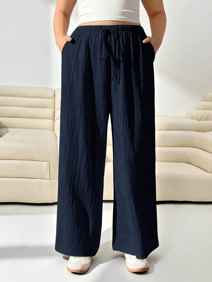 GRANATOWE SPODNIE CASUAL
