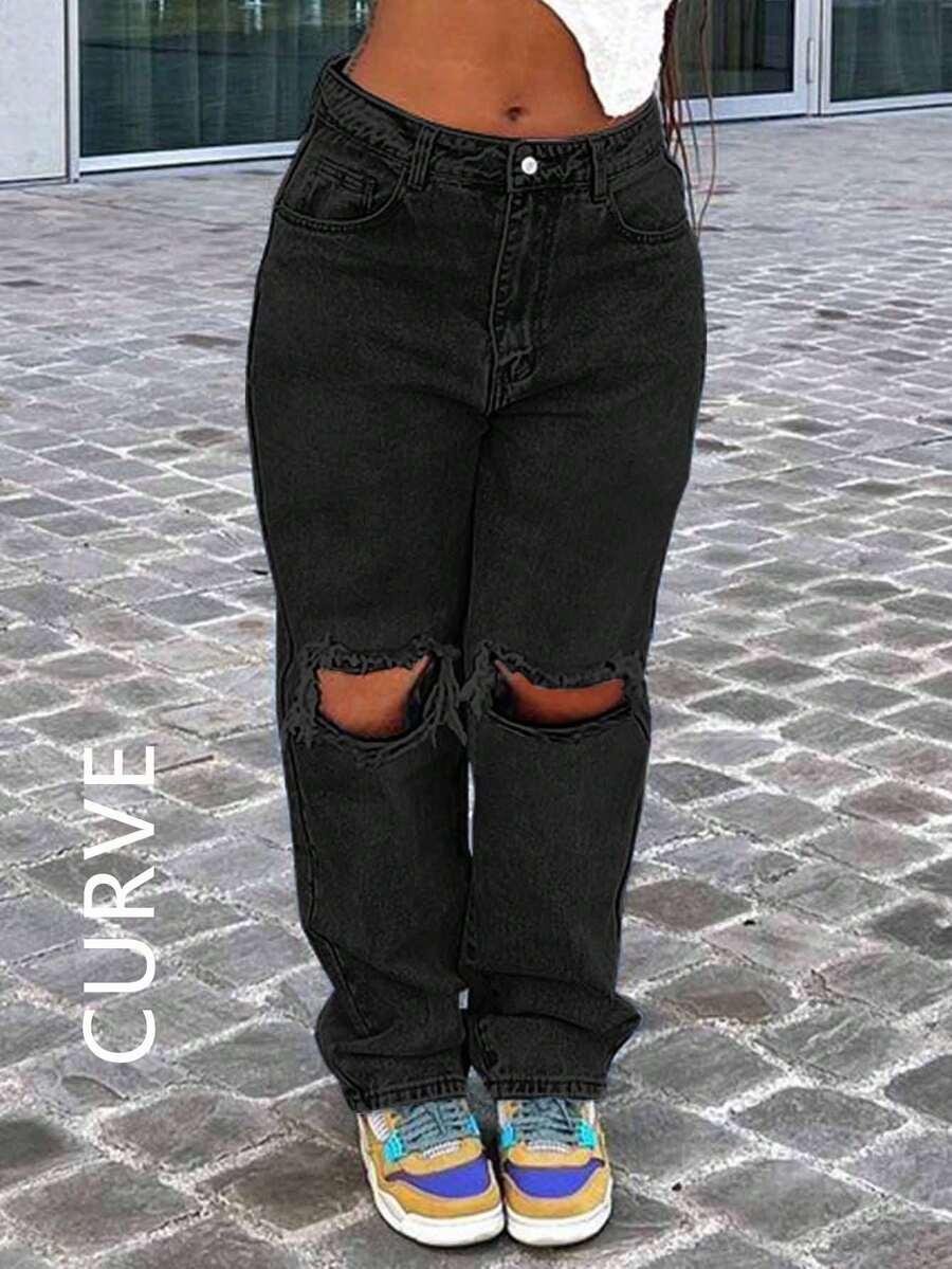 spodnie jeans dziury