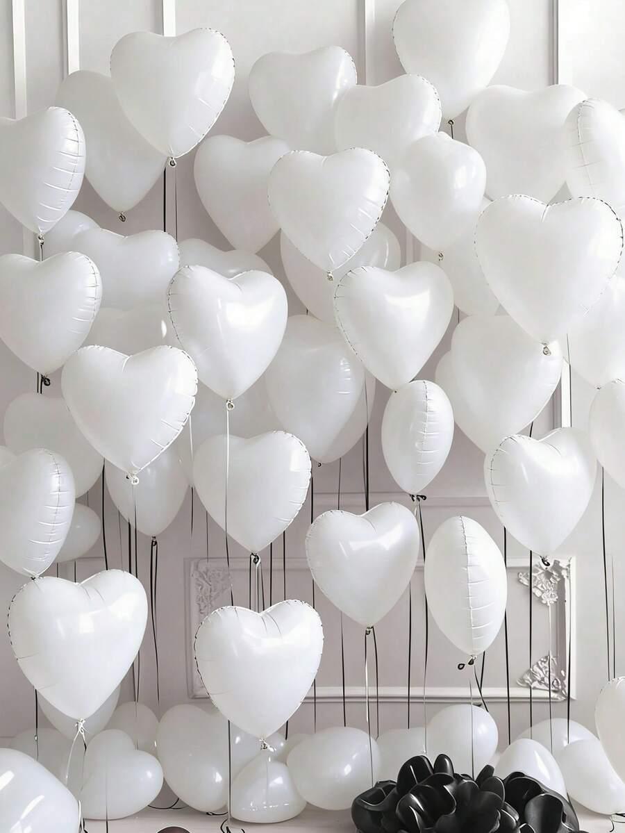 białe balony serca 10 sztuk