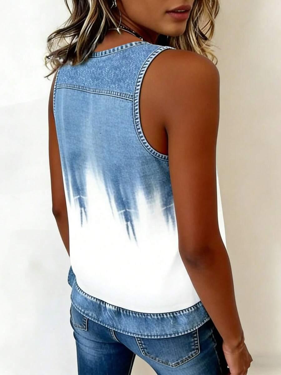 top bez rękawów v-neck