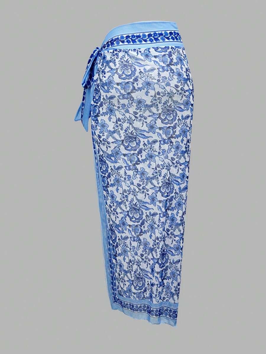 JEDNOCZĘŚCIOWY STRÓJ KĄPIELOWY Sarong print komplet
