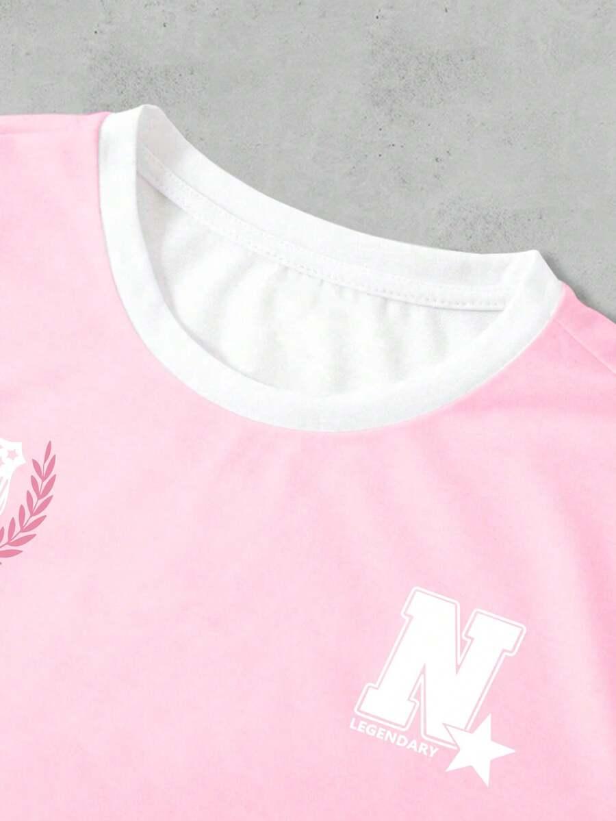 różowy t-shirt print