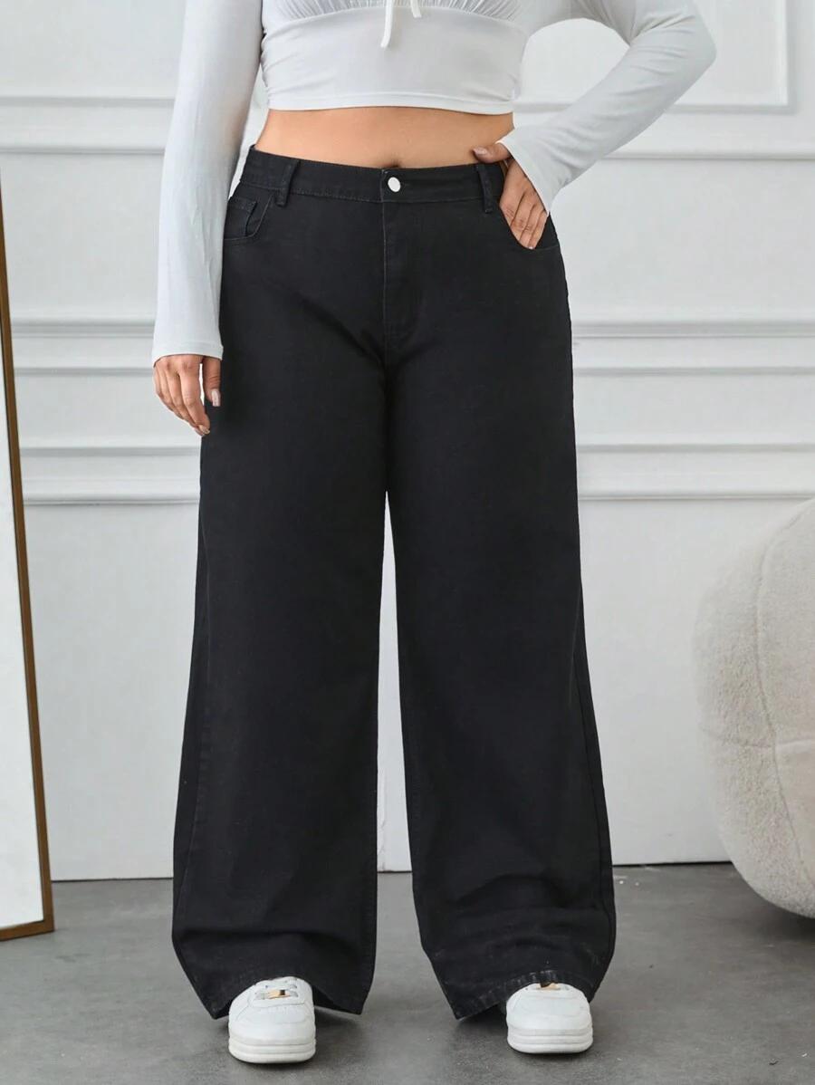 CZARNE SPODNIE JEANS 