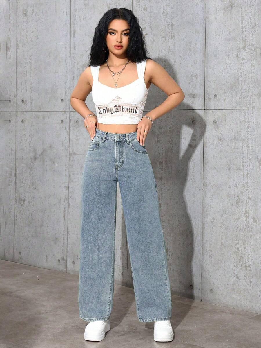 SPODNIE JEANS PROSTA NOGAWKA