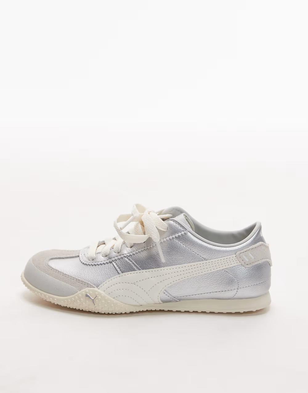 skórzane metaliczne buty sportowe Bella