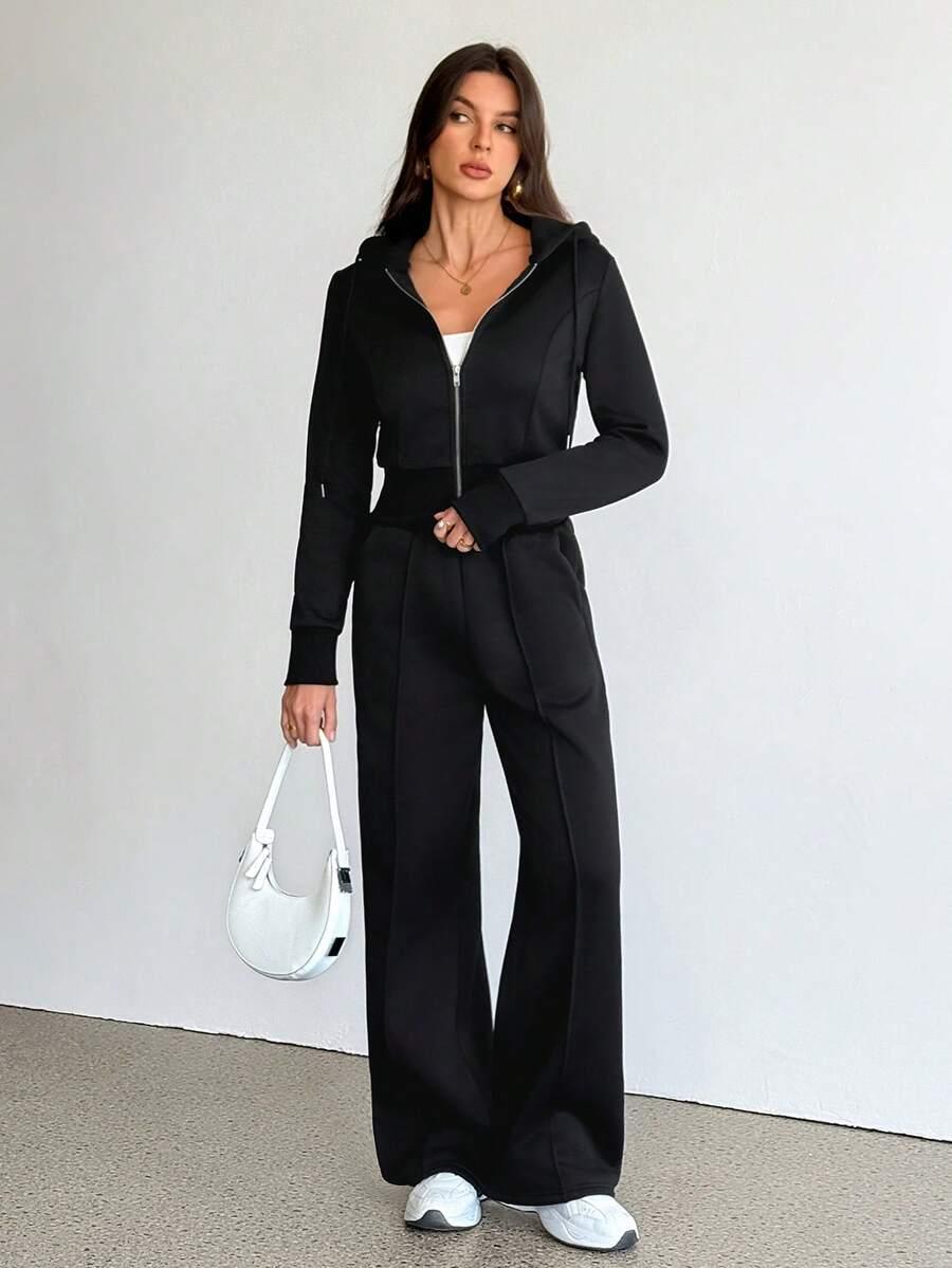 czarny dresowy KOMPLEt BLUZA SPODNIE