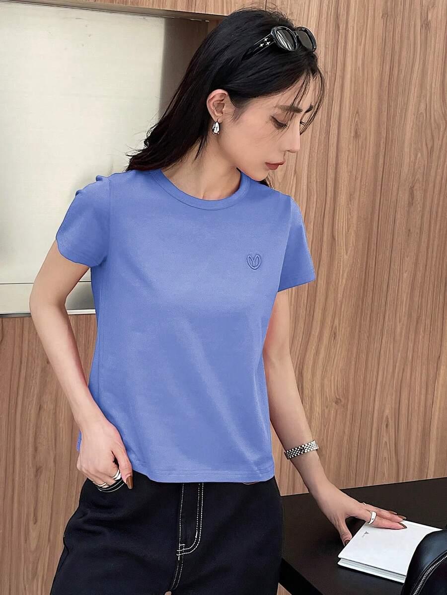 niebieski t-shirt casual