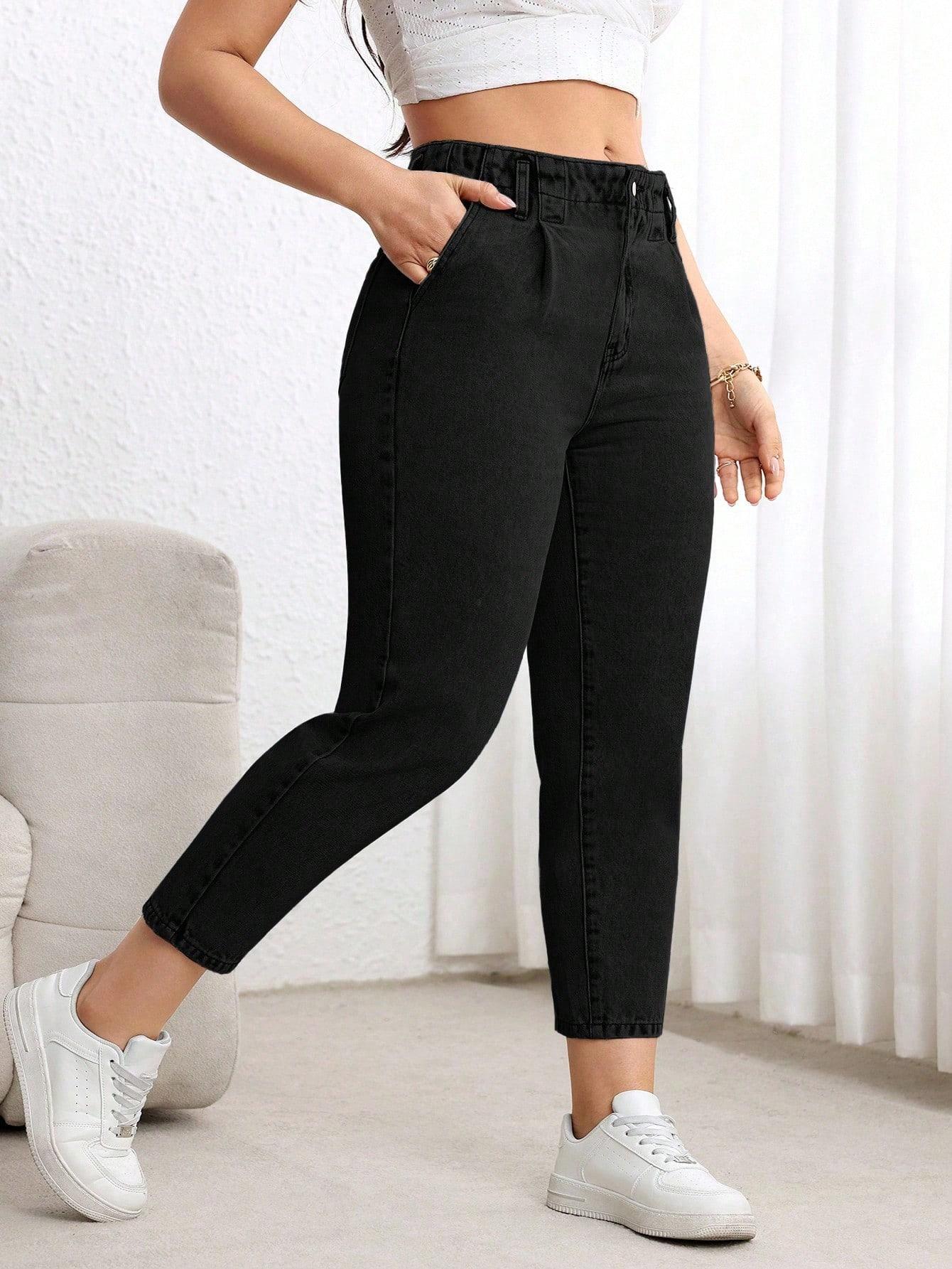 CZARNE SPODNIE JEANS