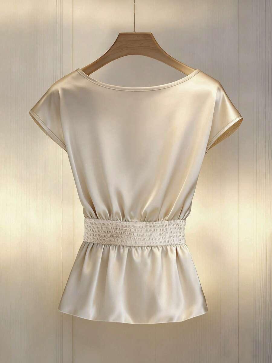 satynowa bluzka v-neck 