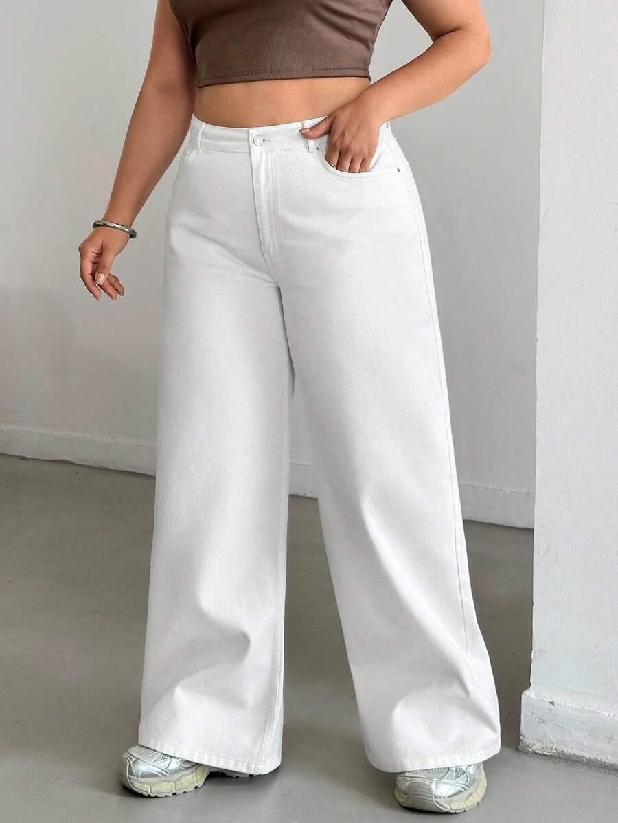 BIAŁE SPODNIE JEANS