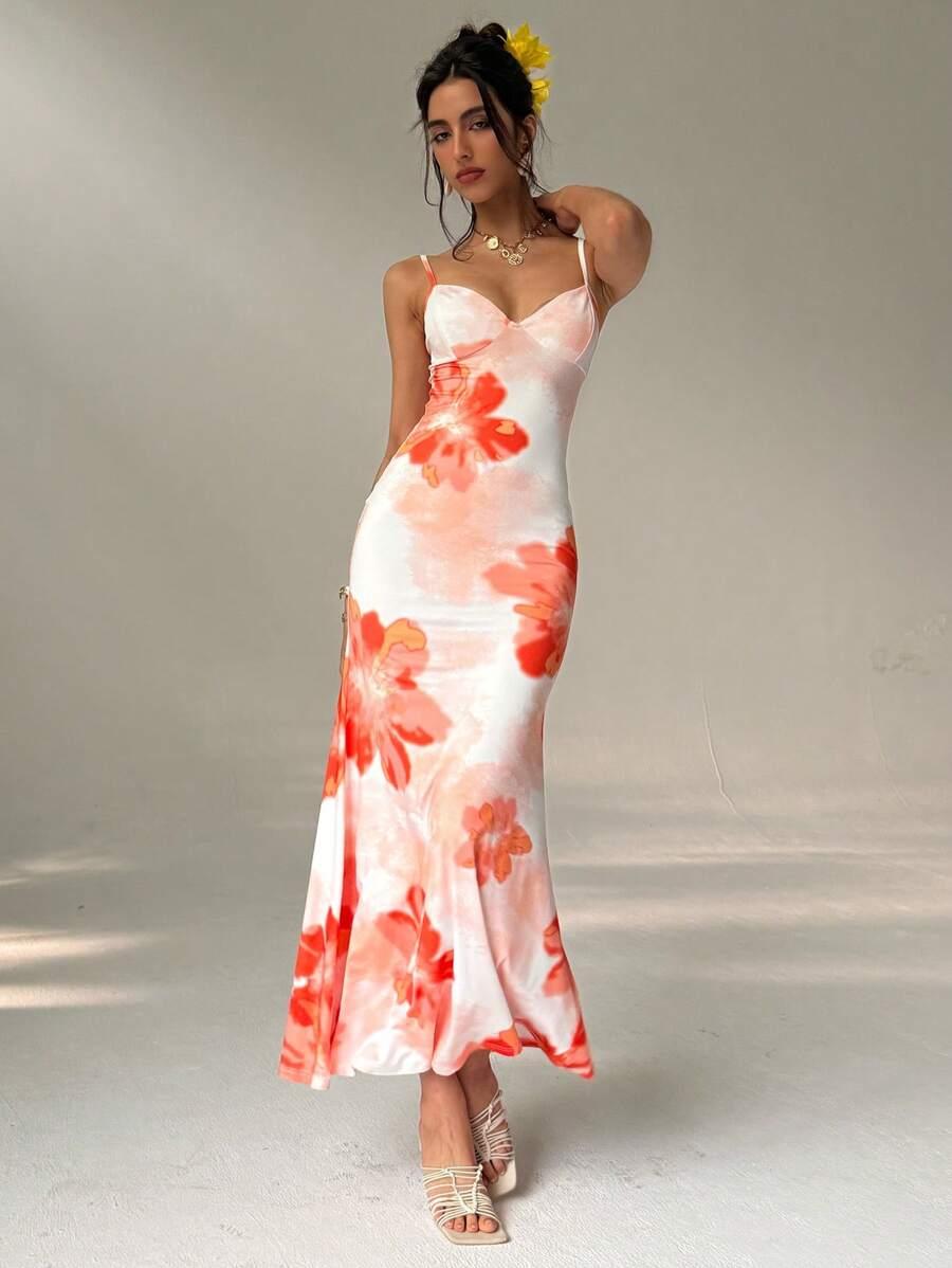 SUKIENKA MAXI W KWIATY 