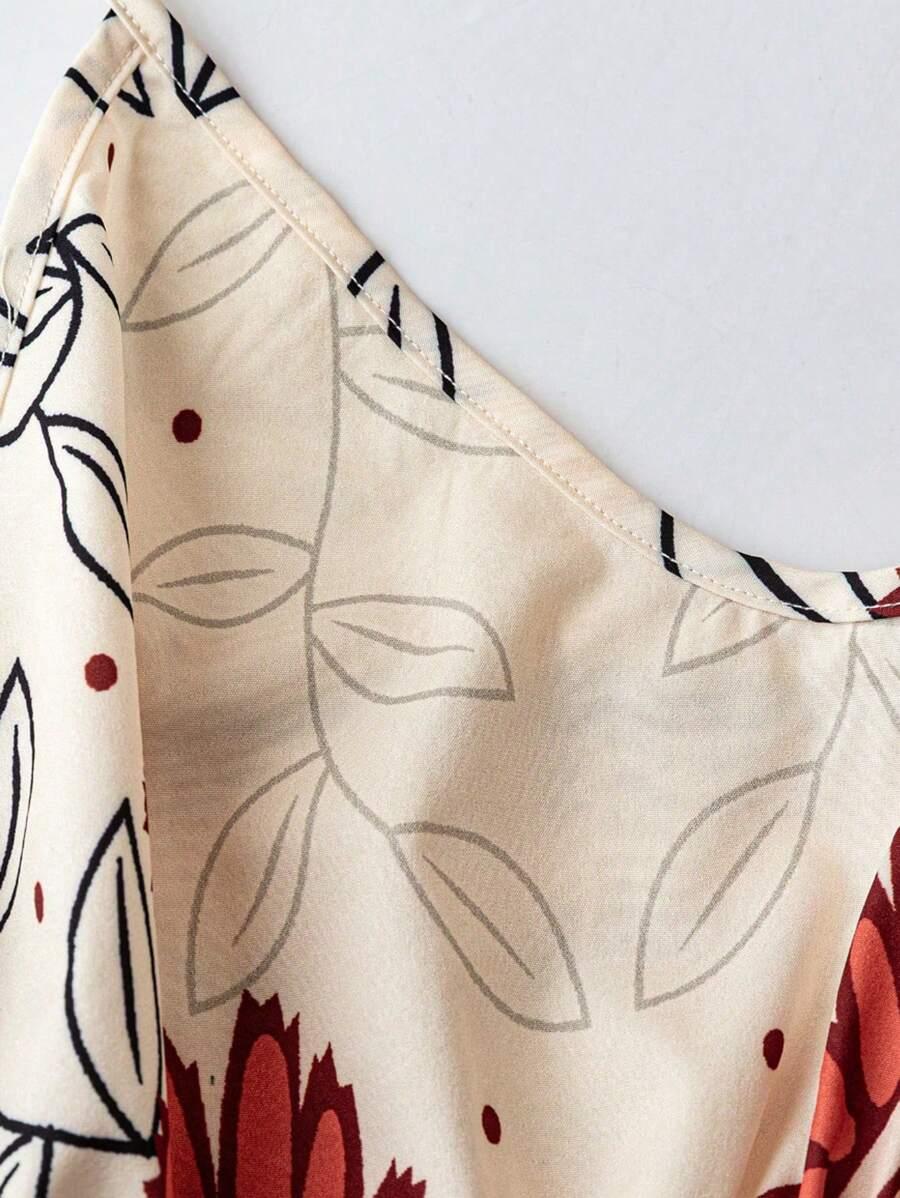 sukienka maxi wiązanie print