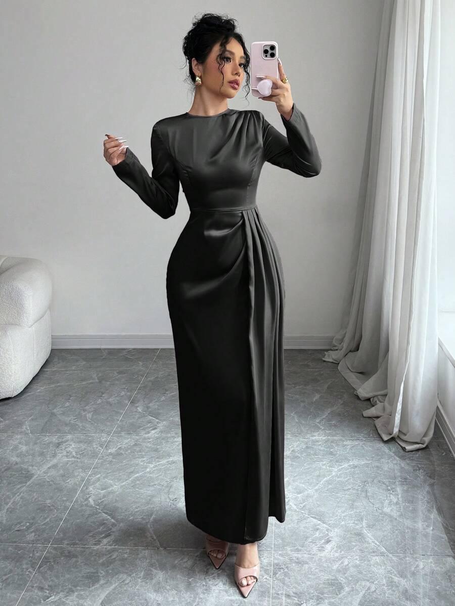 CZARNA MAXI SUKIENKA