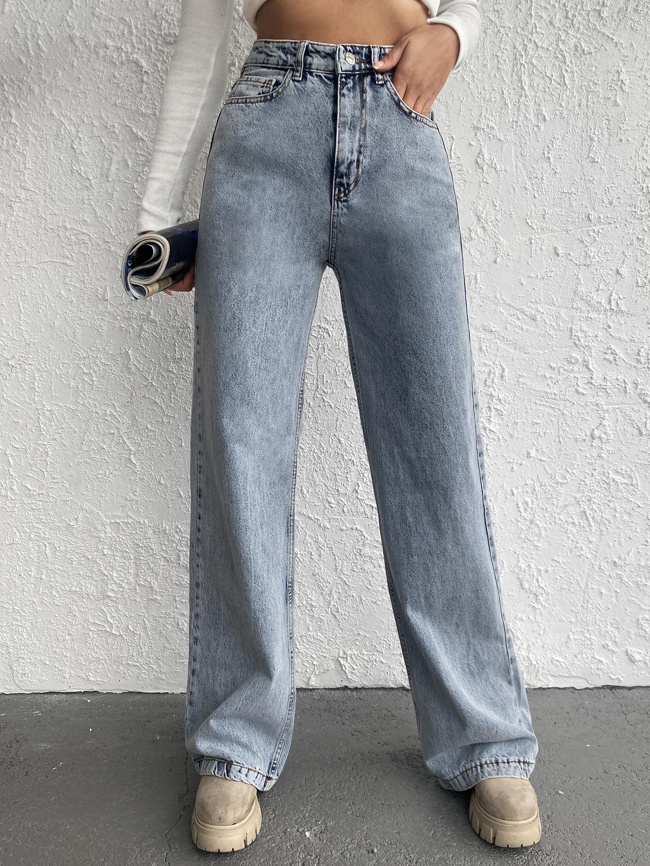 spodnie jeans proste nogawki