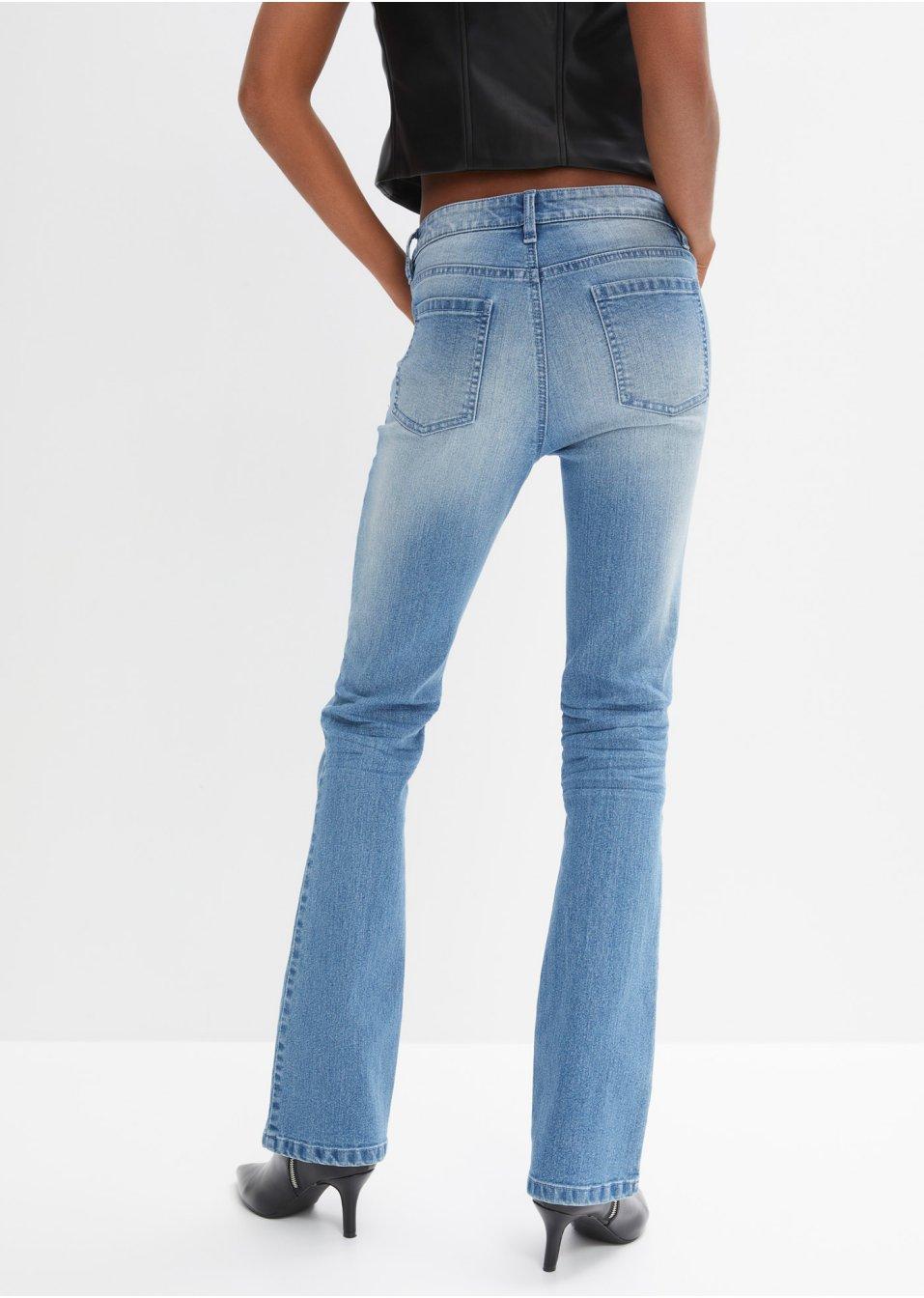 JEANSY DAMSKIE BOOTCUT PLUS SIZE BAWEŁNA ŚREDNI STAN 