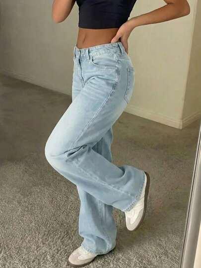niebieskie spodnie jeans 