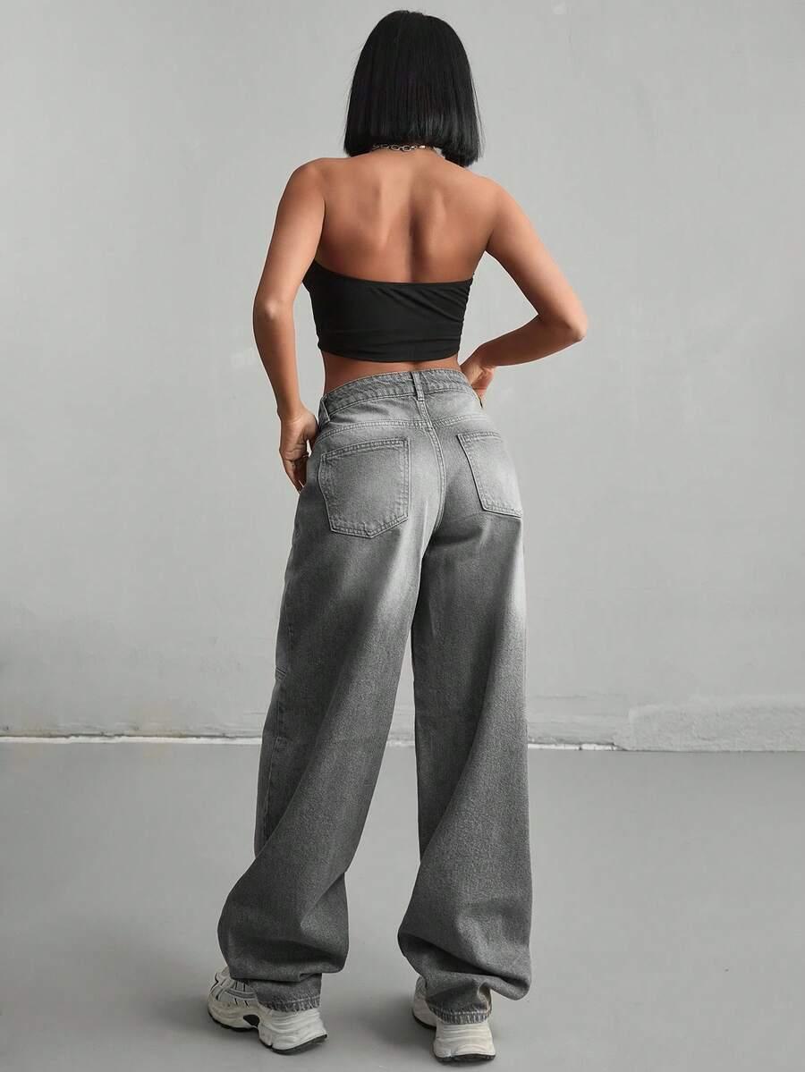 szare spodnie jeans
