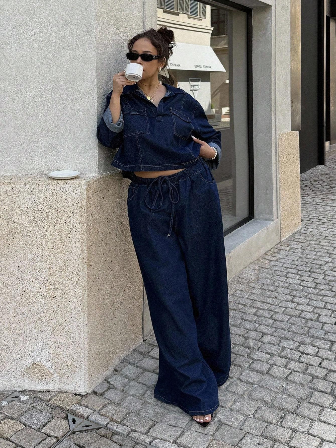 komplet bluza spodnie jeans