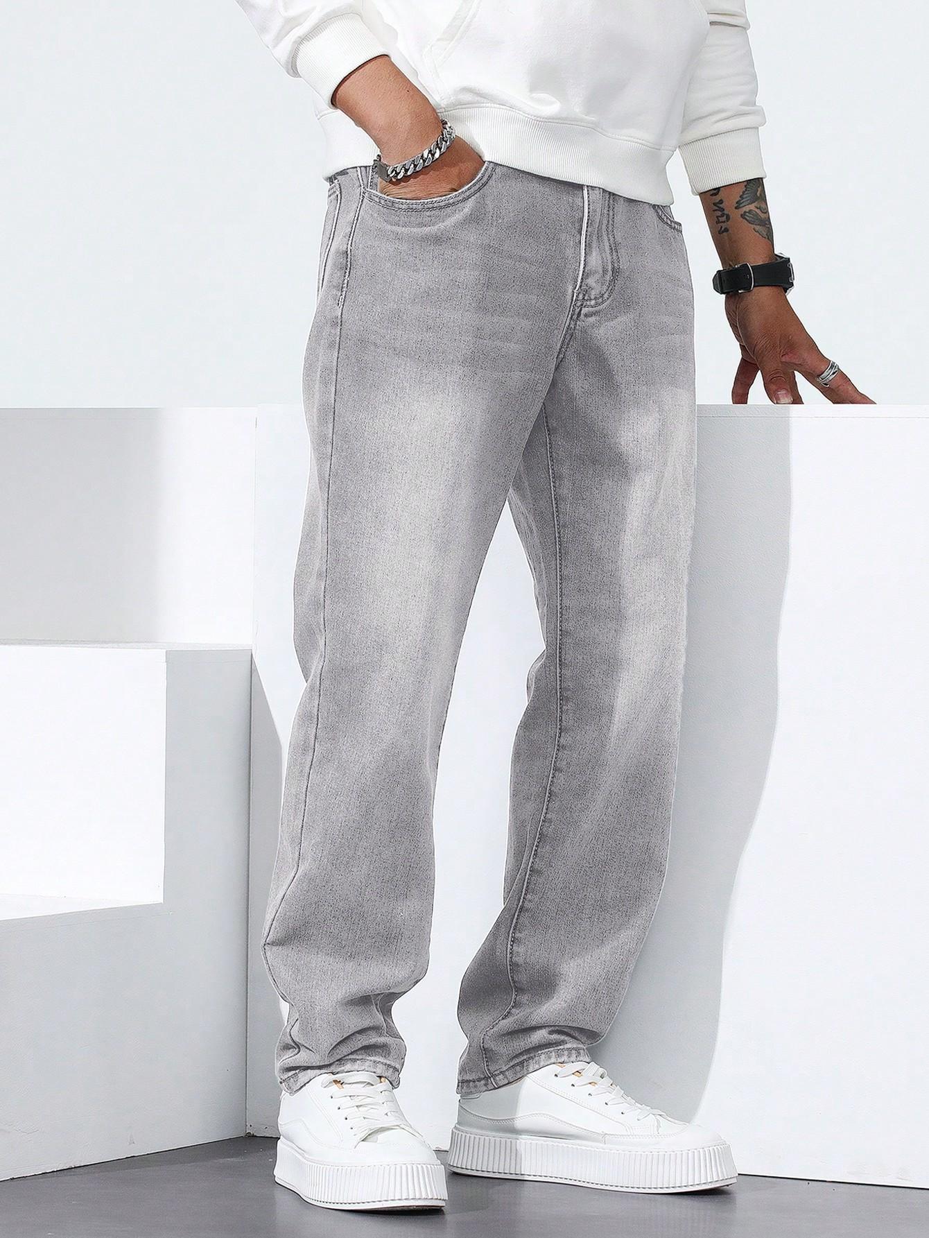 SZARE SPODNIE JEANS
