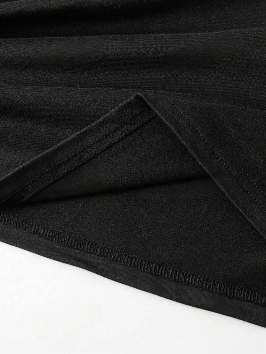 czarny t-shirt print 