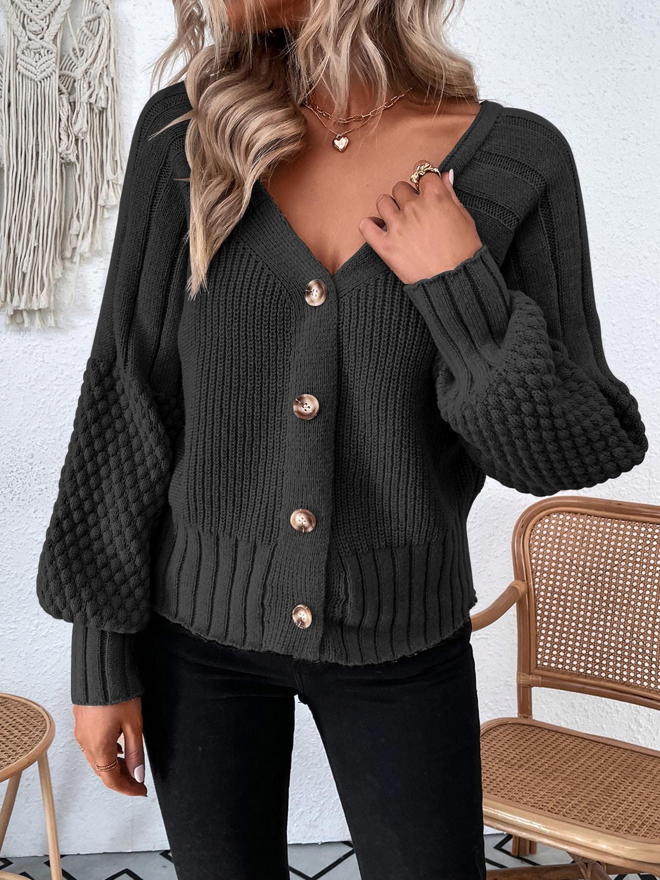CZARNY ROZPINANY SWETER 