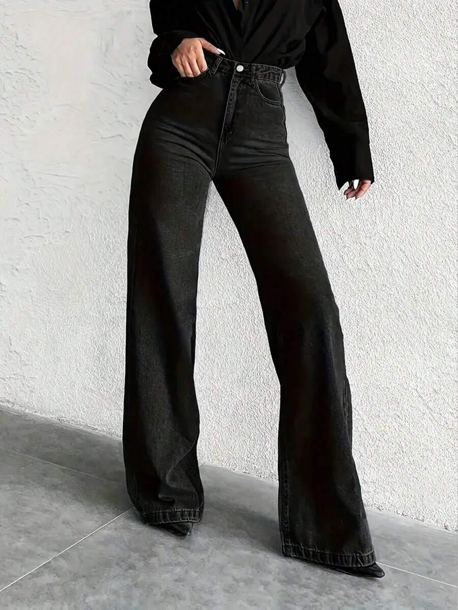CZARNE SPODNIE JEANS