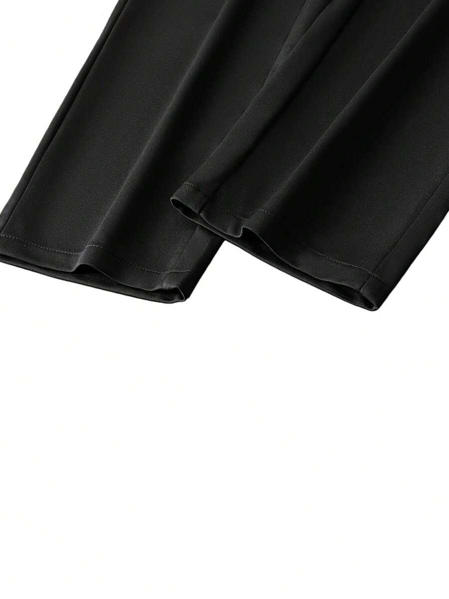CZARNE SPODNIE GARNITUROWE
