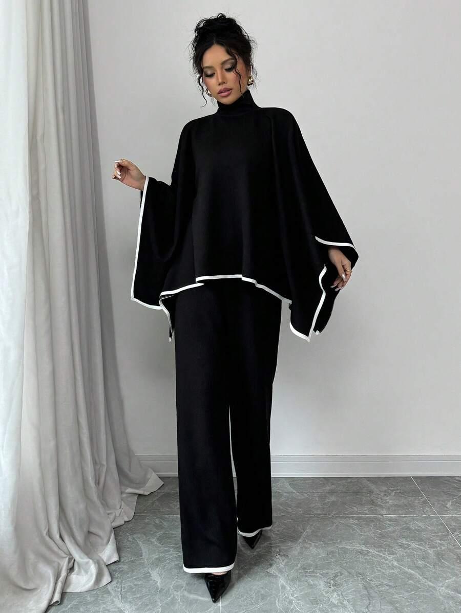 SWETER SPODNIE DZIANINOWY KOMPLET