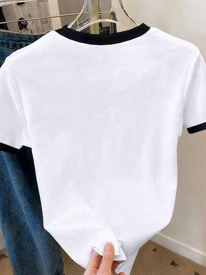 biały t-shirt print