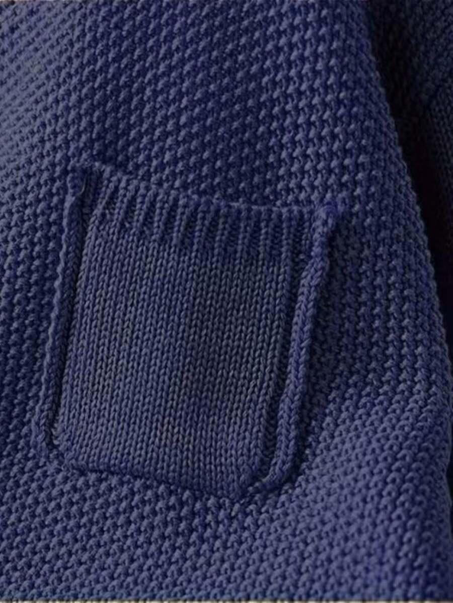 GRANATOWY SWETER GUZIKI