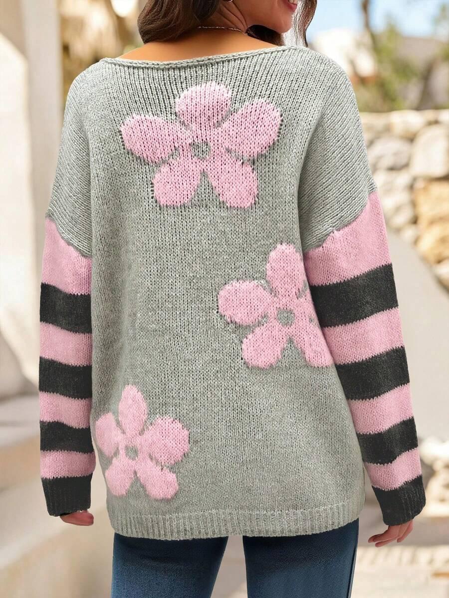 kolorowy sweter print 