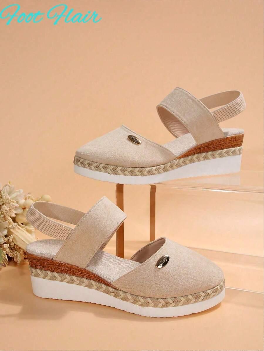 BEŻOWE ESPADRYLE NA KOTURNIE