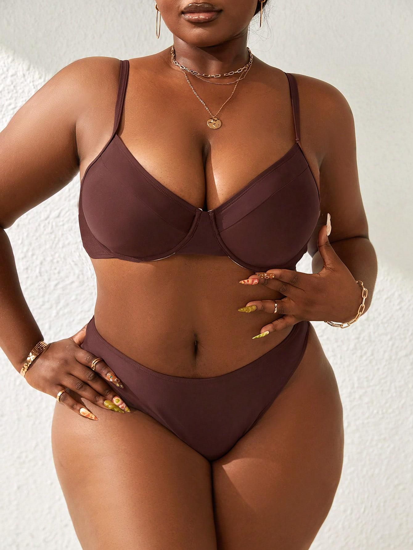 brązowy dół bikini