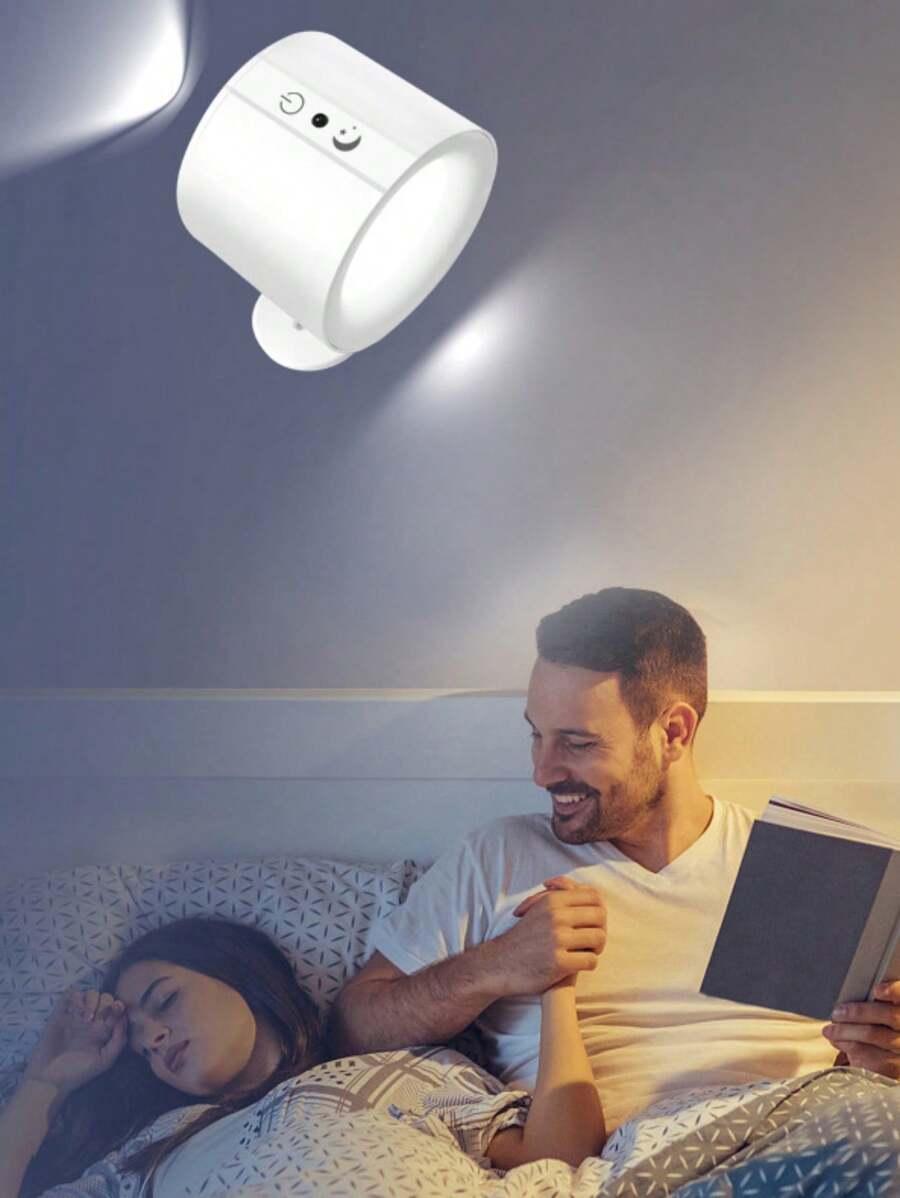 biała lampka nocna pilot 2-pack