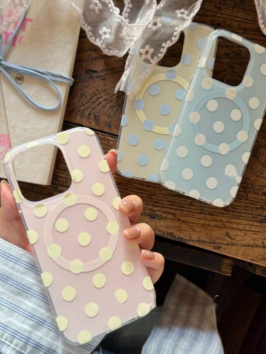 różowe etui groszki iPhone