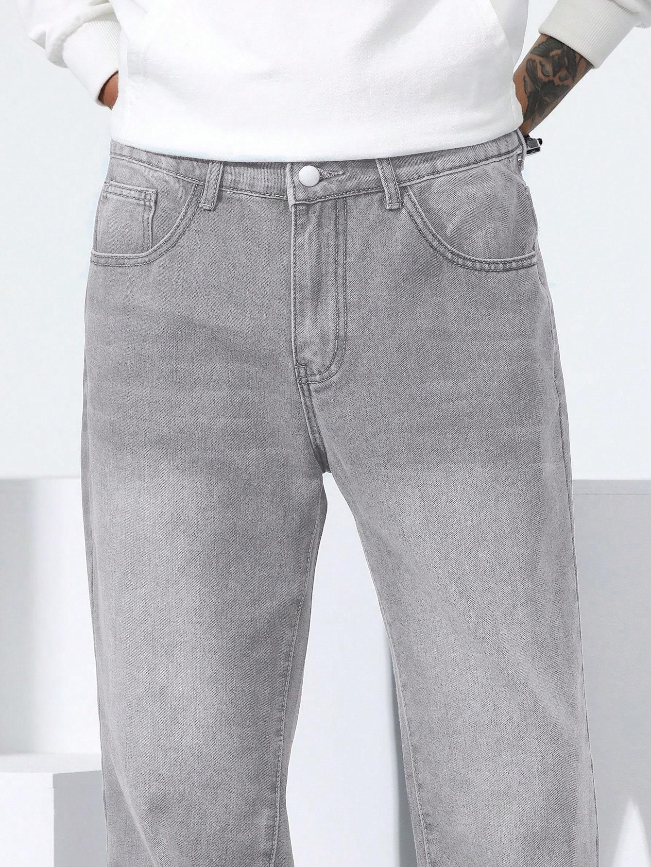 SZARE SPODNIE JEANS