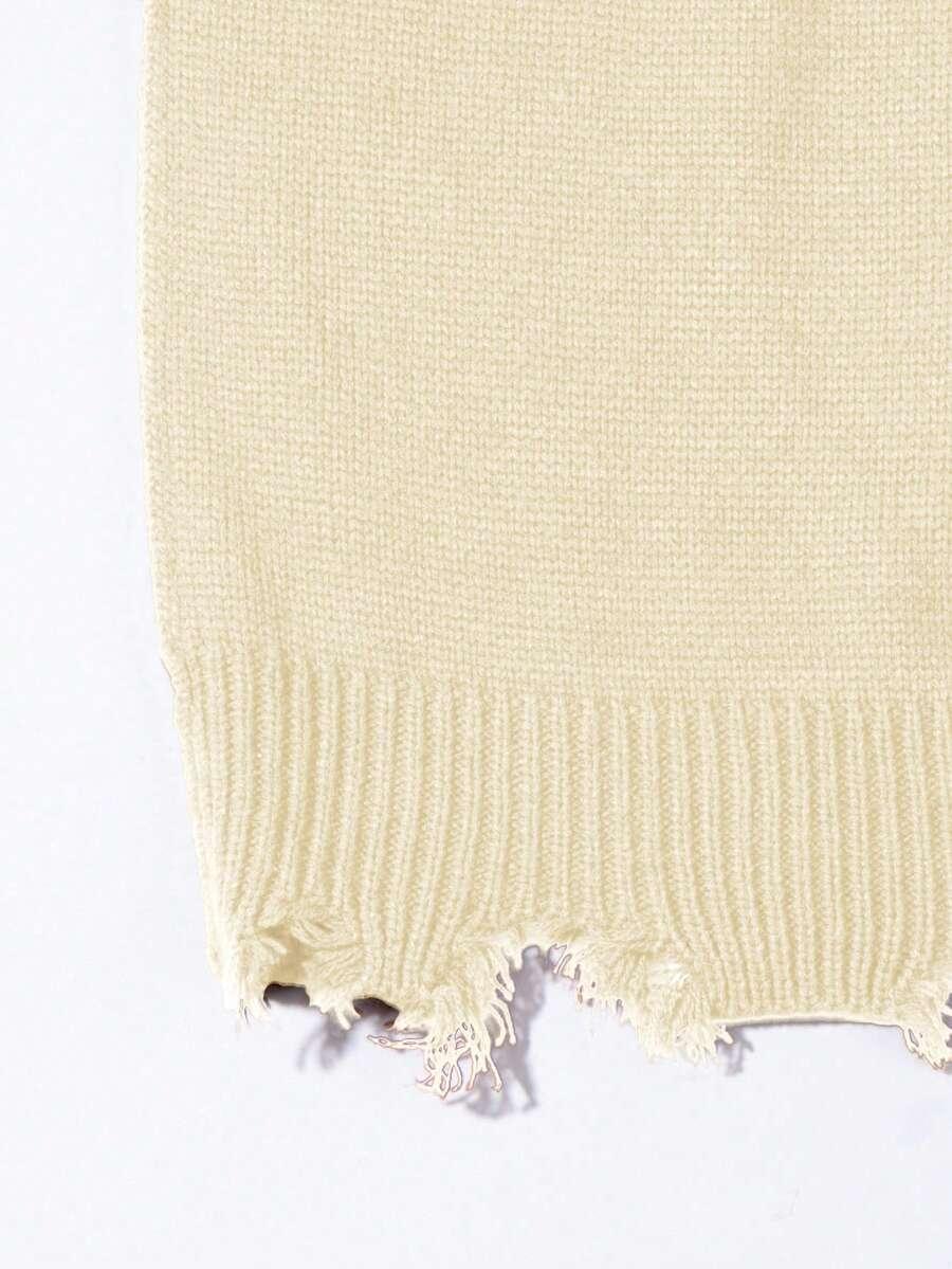 beżowy sweter długi rękaw