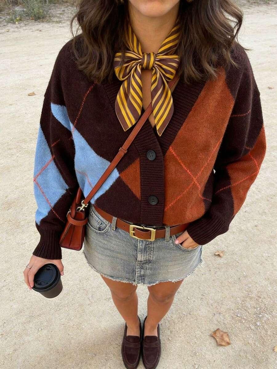 sweter kardigan wzór