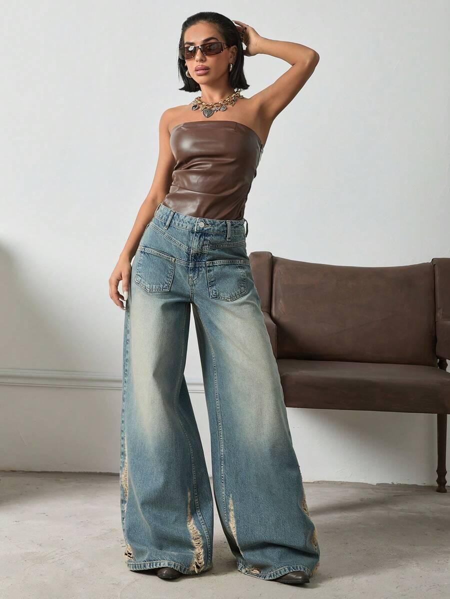 NIEBIESKIE SPODNIE JEANS