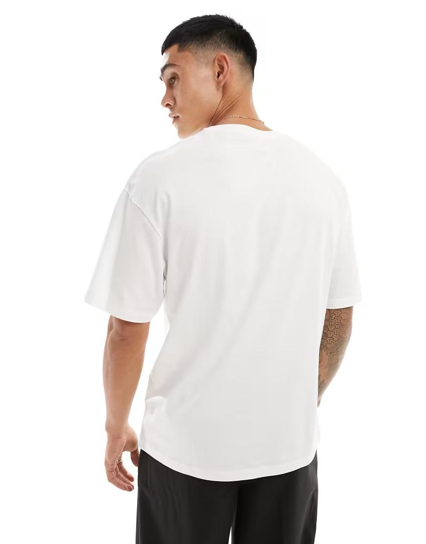 BIAŁY T-SHIRT oversize nadruk